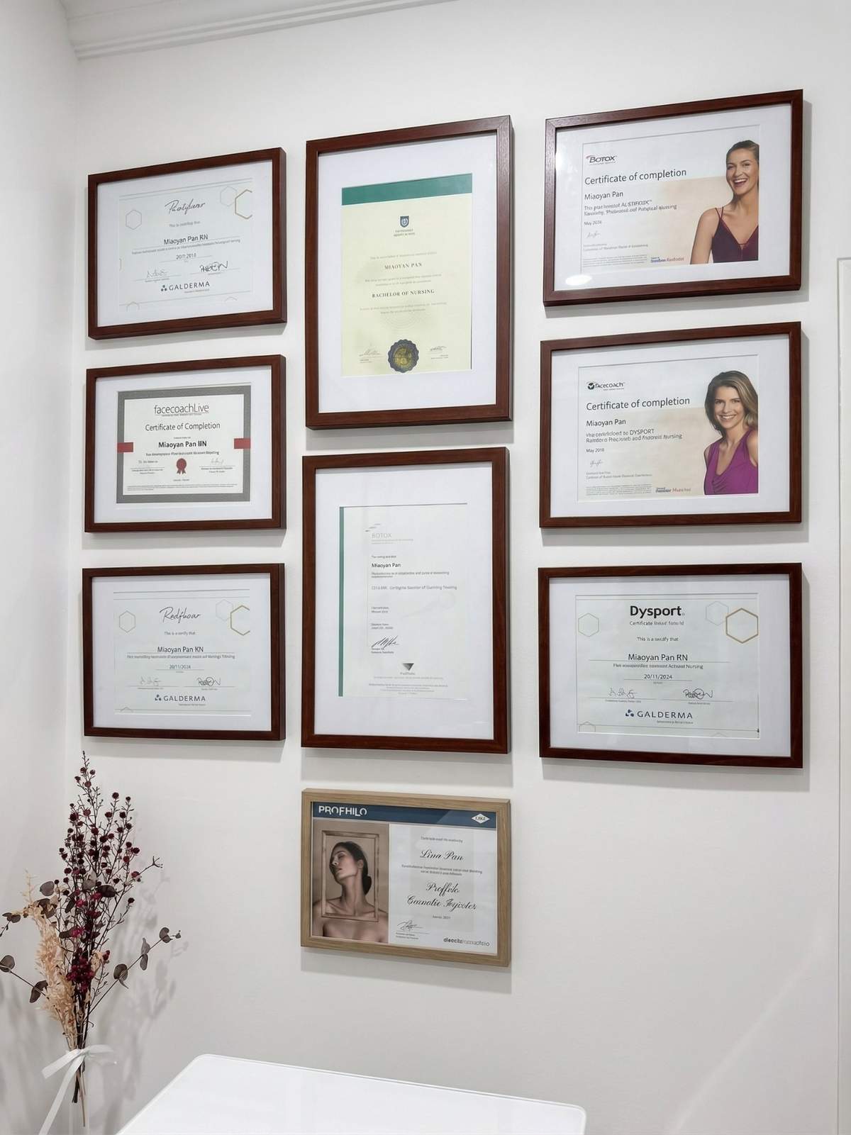 Lina Pan RN cosmetic nursing qualifications and certifications — SkinAfinity Somerton Park